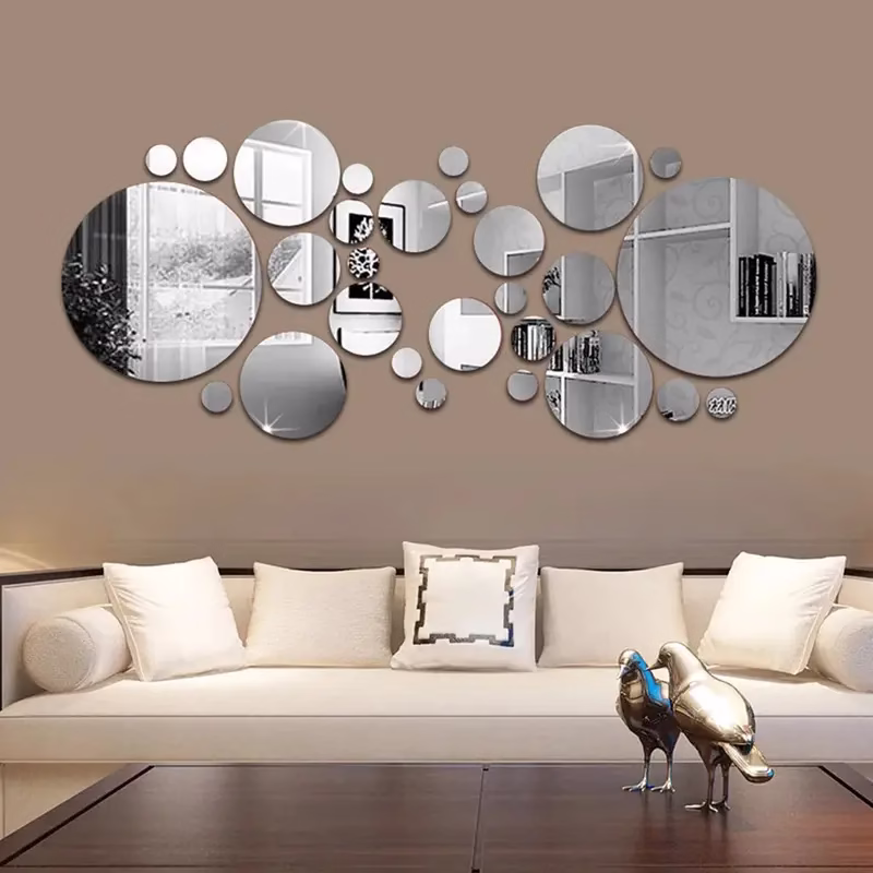 Modern Acrylic Round Mirror Wall Stickers